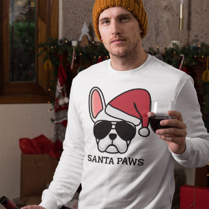 Sudadera de perro bulldog francés blanco de Navida
