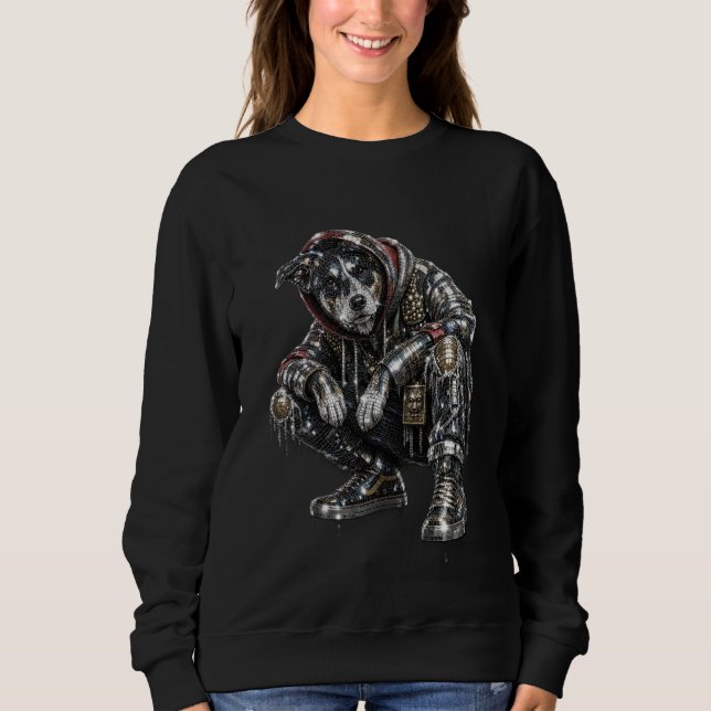 Sudadera de perro disco – Arte de moda callejera d (Anverso)