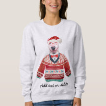Sudadera de perro feo de Navidad Bull Terrier Mamá