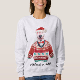 Sudadera de perro feo de Navidad Bull Terrier Mamá