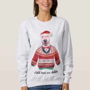 Sudadera de perro feo de Navidad Bull Terrier Mamá
