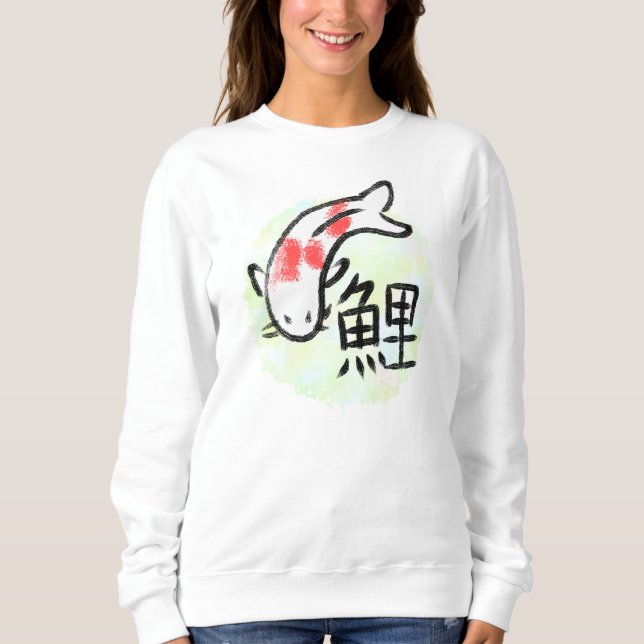 Sudadera de pez koi con kanji (Anverso)