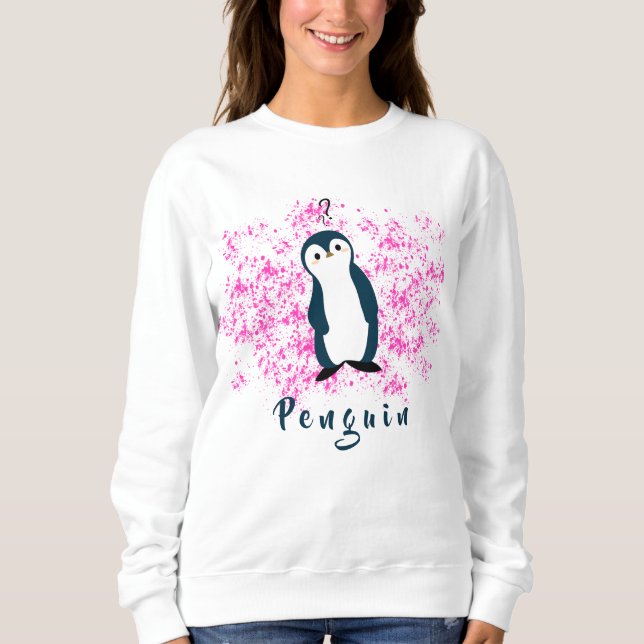 Sudadera de pingüino confundido lindo (Anverso)