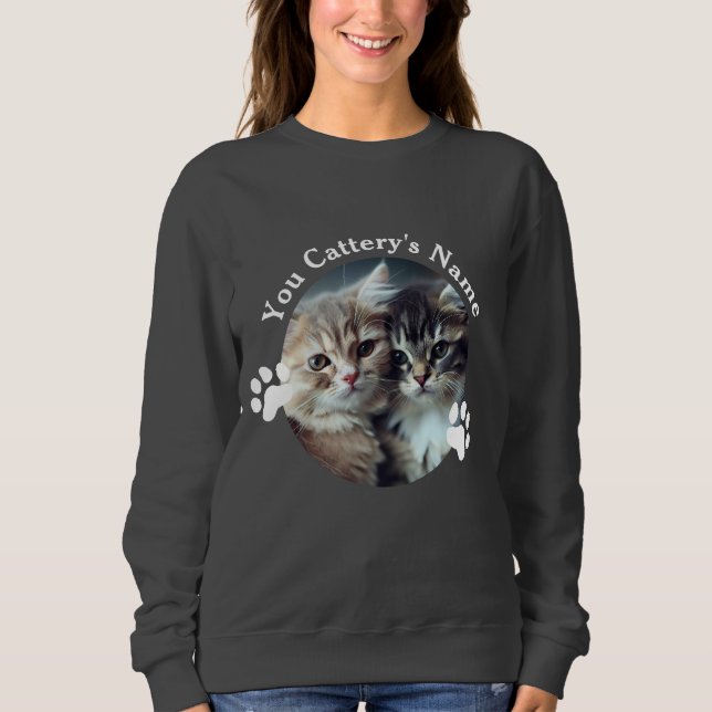 Sudadera de propietaria de gatería personalizada c (Anverso)