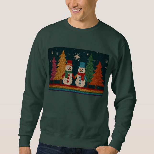 Sudadera de Snowman gay, suéter de Navidades feos (Anverso)