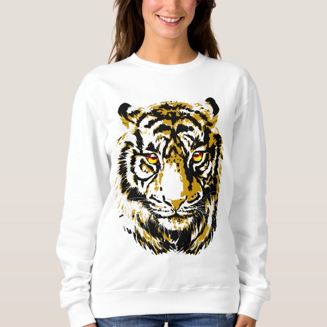 Sudadera de tigre realista - Cabeza de tigre Guay (Anverso)