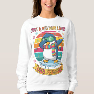 Sudadera de un niño que ama a los pingüinos genial
