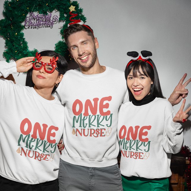 Sudadera de una enfermera navidad (One Merry Nurse christmas sweatshirt
)