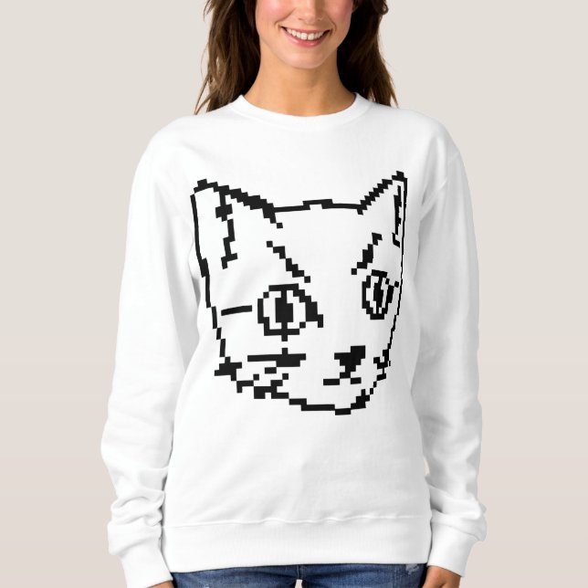 SUDADERA DE VIDEO GATITO PIXEL ART (Anverso)