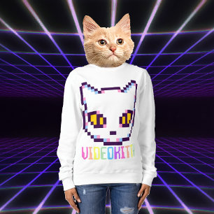SUDADERA DE VIDEO GATITO PIXEL ART
