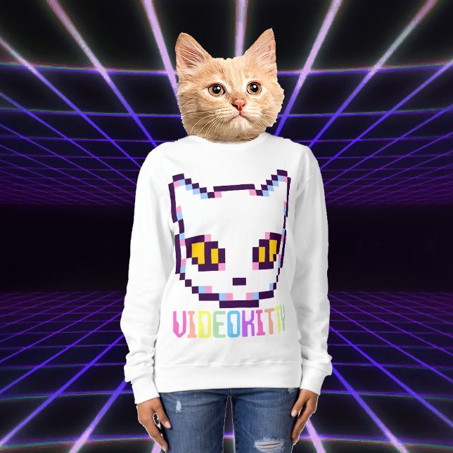 SUDADERA DE VIDEO GATITO PIXEL ART (Subido por el creador)