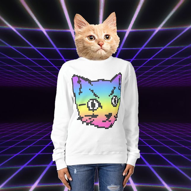 SUDADERA DE VIDEO GATITO PIXEL ART (Subido por el creador)