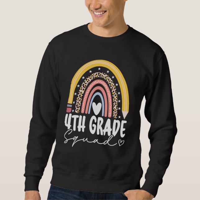 Sudadera De Vuelta A La Escuela Arcoiris 4° Grado Escuadrón (Anverso)