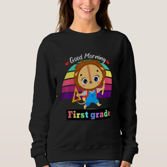 Sudadera De vuelta a la escuela buenos días profesor de pri (Anverso)