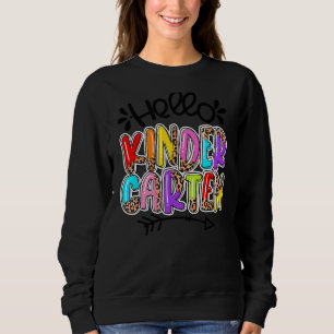 Sudadera De Vuelta A La Escuela Cute Leopard Hello Kinderga