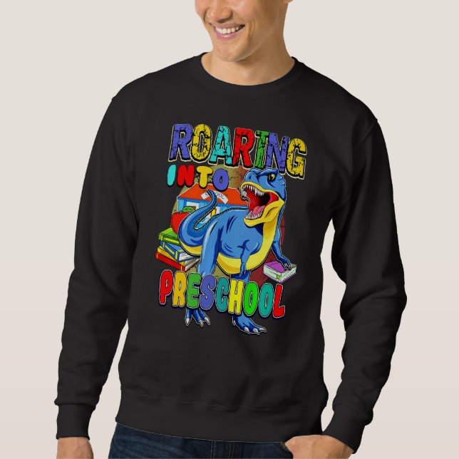 Sudadera De Vuelta A La Escuela De Dinosaurio Que Se Enfren (Anverso)