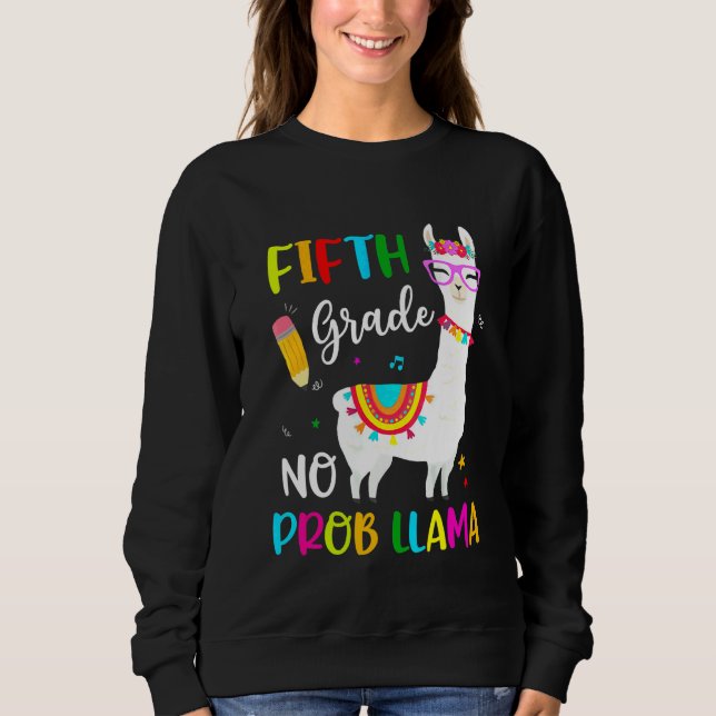 Sudadera De vuelta a la escuela de quinto grado sin problem (Anverso)