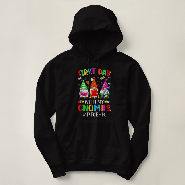 Sudadera De Vuelta A La Escuela El Primer Día Con Mi Gnomie (Diseño del anverso)