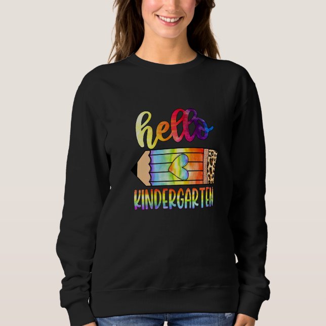 Sudadera De Vuelta A La Escuela Hola Kindergarten Leopard T (Anverso)