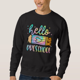 Sudadera De vuelta a la escuela Hola preescolar Tie Dye Leo