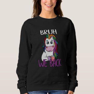 Sudadera De Vuelta A La Escuela Mujeres Café Y Unicornio Cí