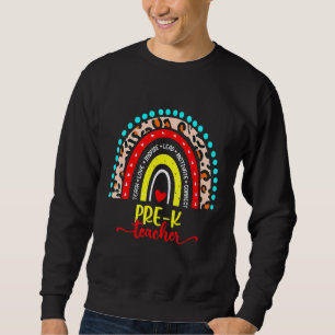 Sudadera De vuelta a la escuela Pre K Maestro Boho Leopardo