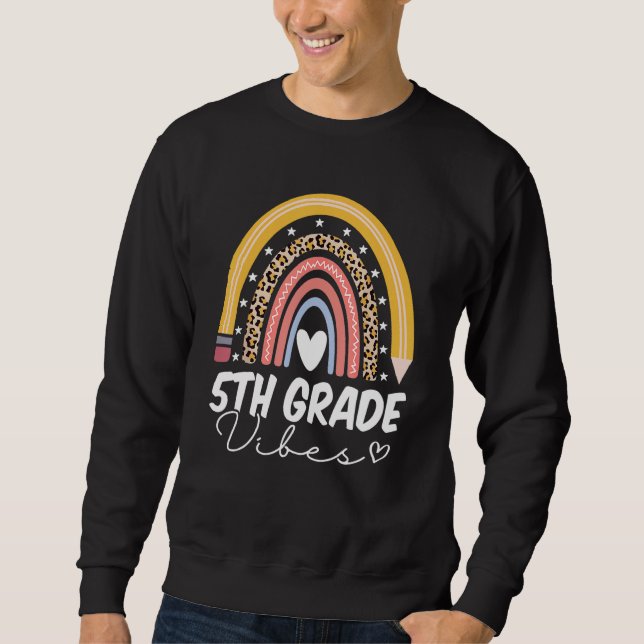 Sudadera De vuelta a la escuela Rainbow 5º curso de enseñan (Anverso)