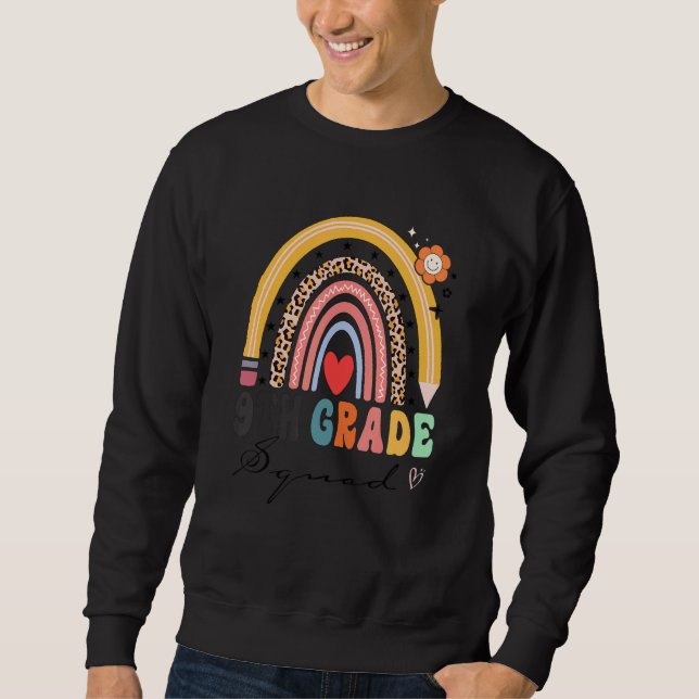 Sudadera De Vuelta A La Escuela Rainbow Noveno Grado Squad (Anverso)