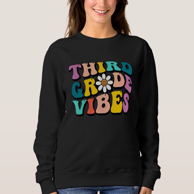 Sudadera De vuelta a la escuela vibraciones de tercer grado (Anverso)