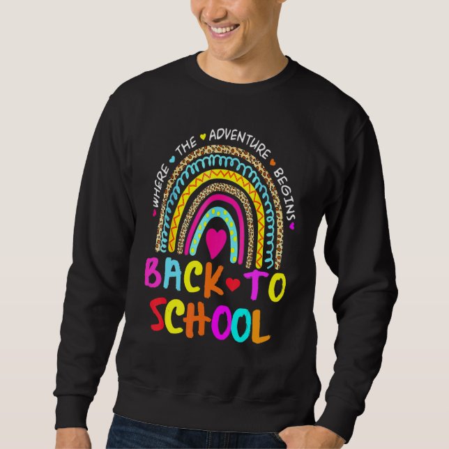 Sudadera De vuelta al cole arcoíris profesor estudiante (Anverso)