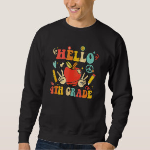 Sudadera De vuelta al cole Groovy Hola 4º curso Retro