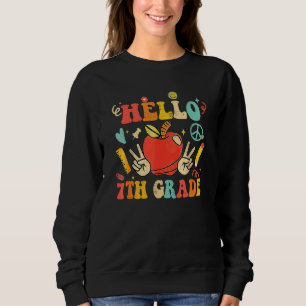 Sudadera De vuelta al colegio Groovy Hola 7º curso Retro