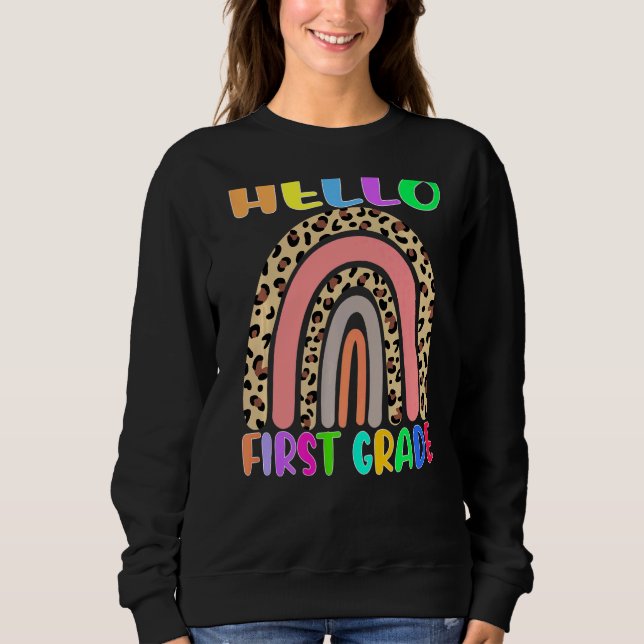 Sudadera De Vuelta Al Colegio Hola Profesor De Primer Grado (Anverso)