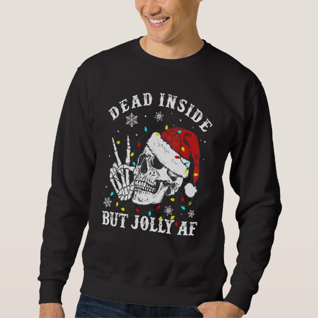 Sudadera Dead Inside But Christmas Skeleton Christmas Xmas (Anverso)