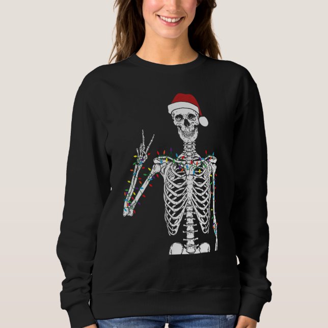 Sudadera Dead-Inside But Jolly AF Skeleton Christmas Funny  (Anverso)