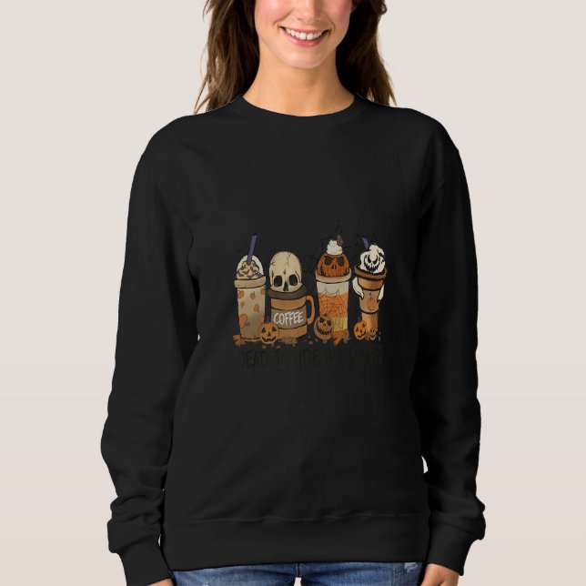 Sudadera Dead Inside But Spiced Skeleton Pumpkin Fall Coffe (Anverso)