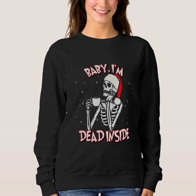 Sudadera Dead Inside Christmas Holiday Skeleton (Anverso)