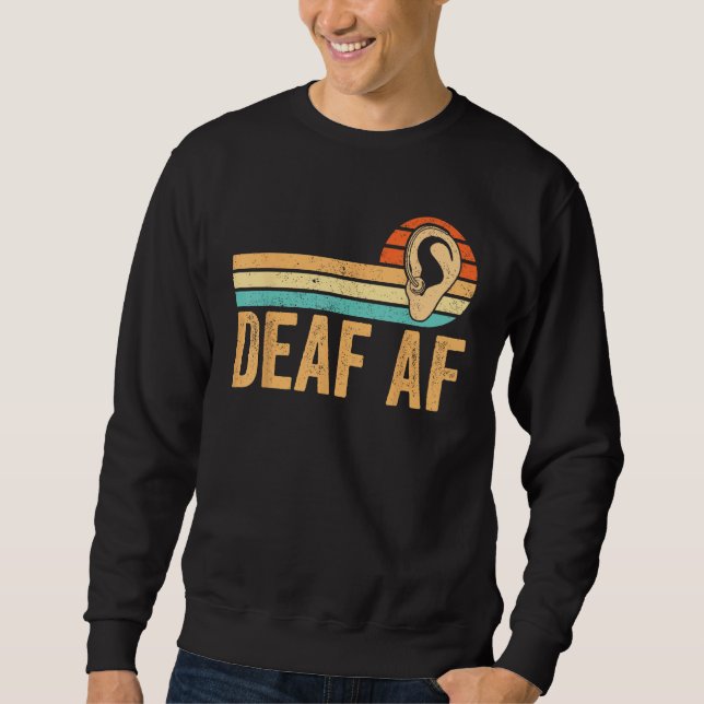 Sudadera Deaf Pride Awareness ASL Sign Language Deaf AF (Anverso)