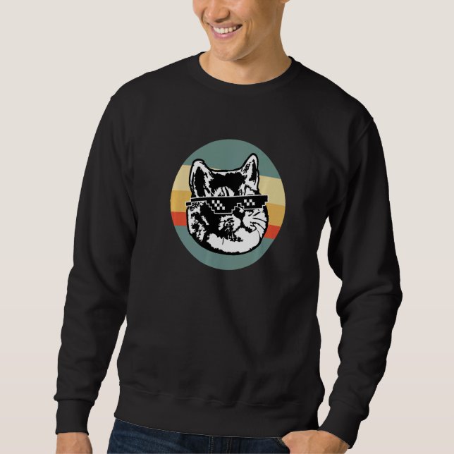 Sudadera Deal with It Heavy Breathing Cat Sunset   (Anverso)
