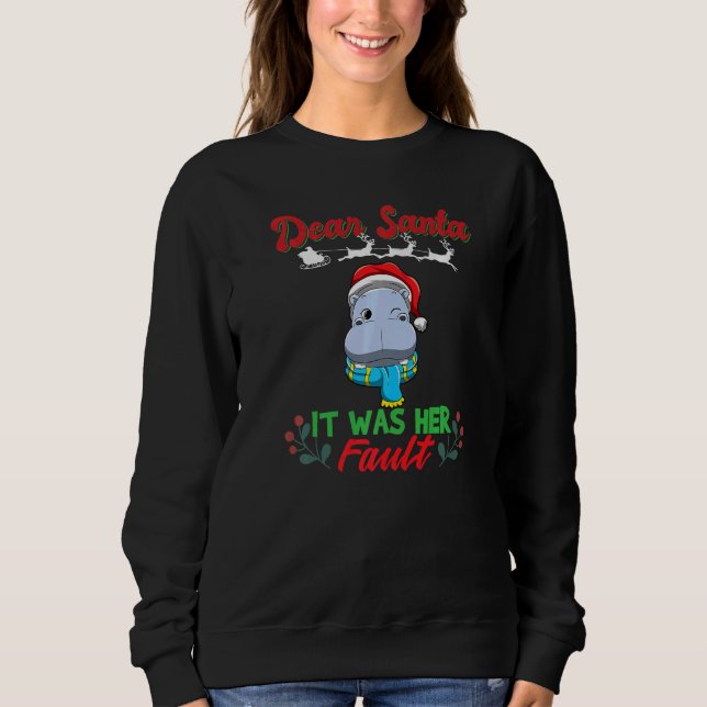 Sudadera Dear Santa It Was Her Fault Siblings Matching Xmas (Anverso)