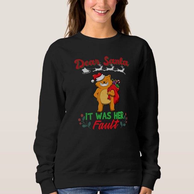 Sudadera Dear Santa It Was Her Fault Siblings Matching Xmas (Anverso)