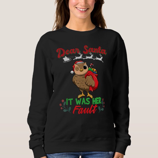 Sudadera Dear Santa It Was Her Fault Siblings Matching Xmas (Anverso)