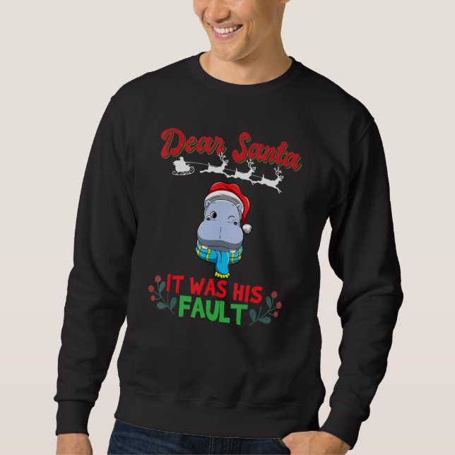 Sudadera Dear Santa It Was His Fault Siblings Matching Xmas (Anverso)