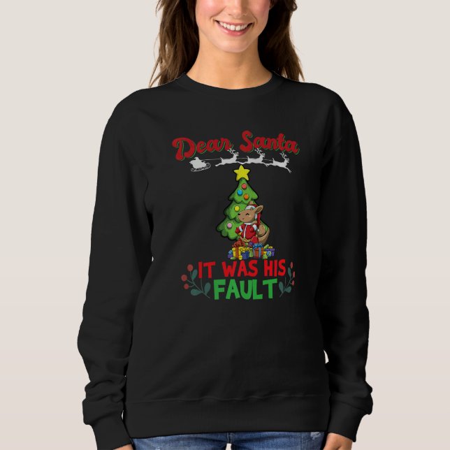 Sudadera Dear Santa It Was His Fault Siblings Matching Xmas (Anverso)
