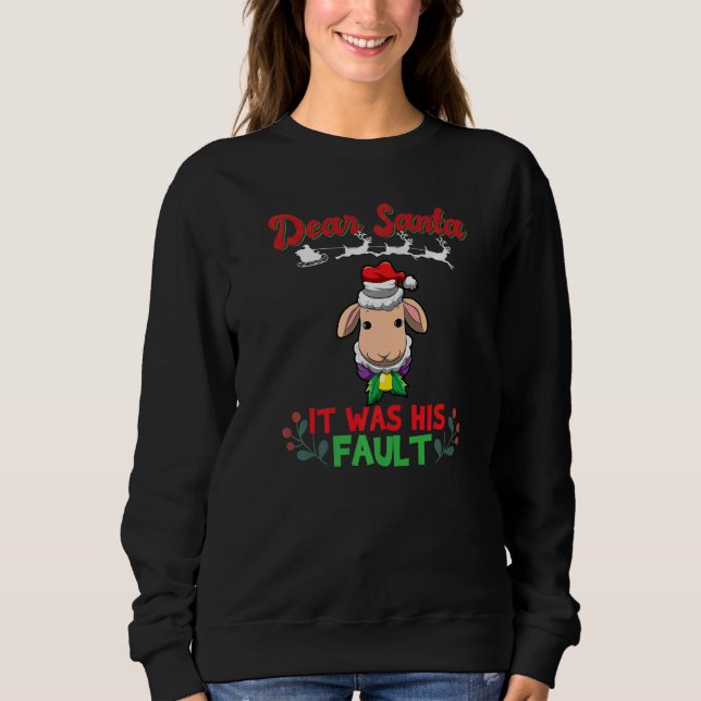 Sudadera Dear Santa It Was His Fault Siblings Matching Xmas (Anverso)