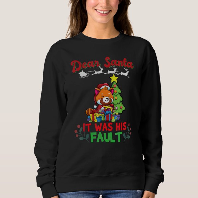 Sudadera Dear Santa It Was His Fault Siblings Matching Xmas (Anverso)