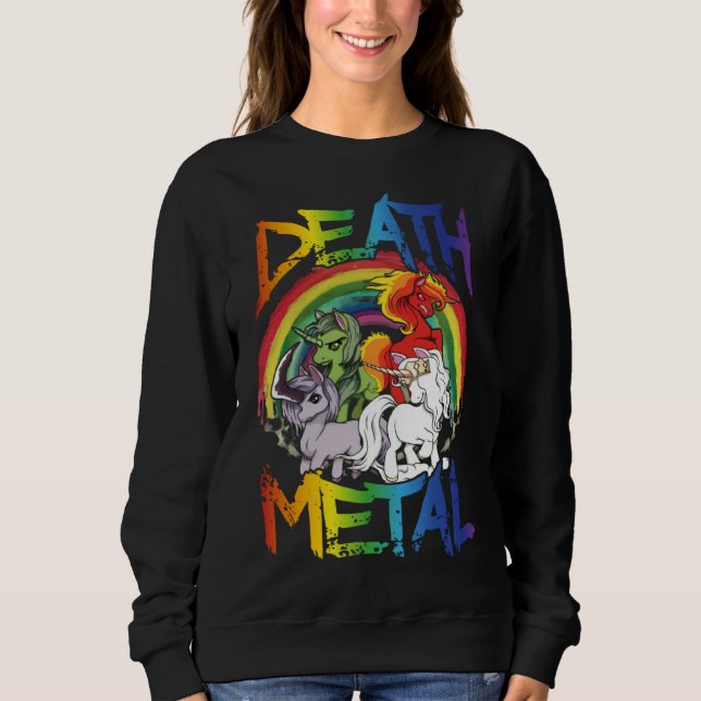 Sudadera Death Metal  Rainbow Unicorn Apocalypse (Anverso)