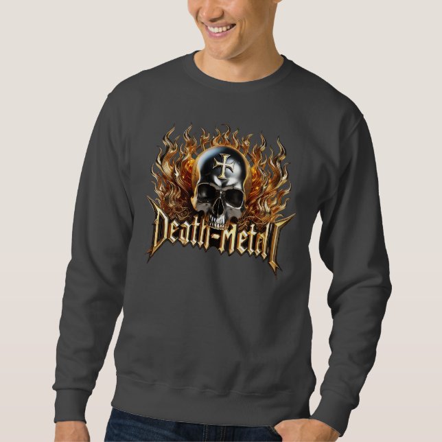 Sudadera Death-Metal - Totenkopf in Flammen (Anverso)