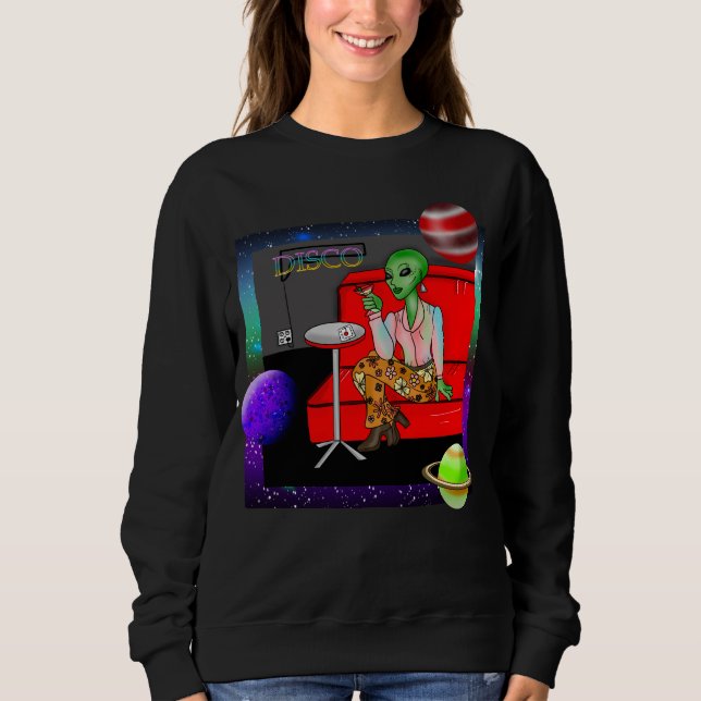Sudadera Decenio de 1970 Retro Extraterrestre en Disco Loun (Anverso)
