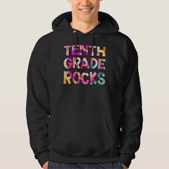 Sudadera Décimo grado Rocks Tie Dye Team 10° grado profesor (Anverso)